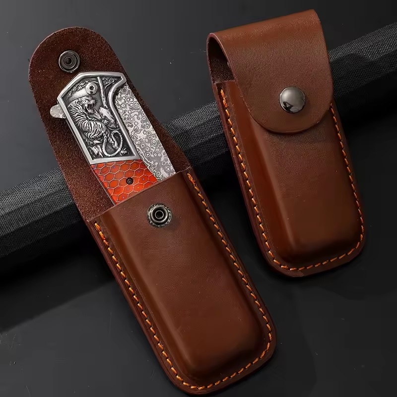 Damaškový outdoorový skladací nôž CO-32807 DA3244 - Modrá