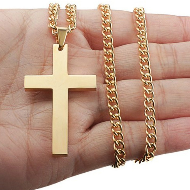 Náhrdelník Cross-Modrá
