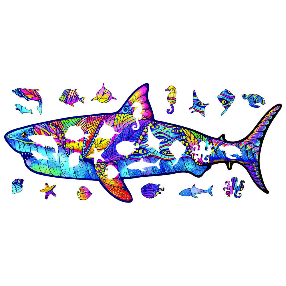 Drevené puzzle - Shark/M