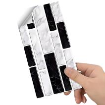 3D Dlaždicová Samolepiaca Tapeta 24ks - Biela / Čierna
