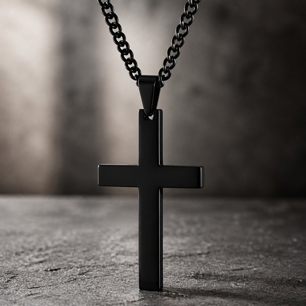 Náhrdelník Cross-Čierna