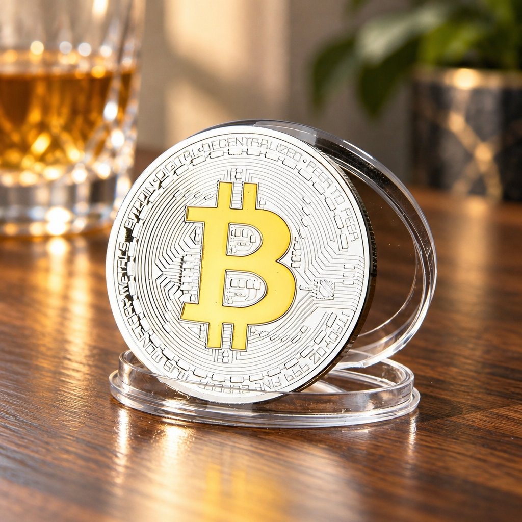 Minca Bitcoin-Postriebrená/Zlatá
