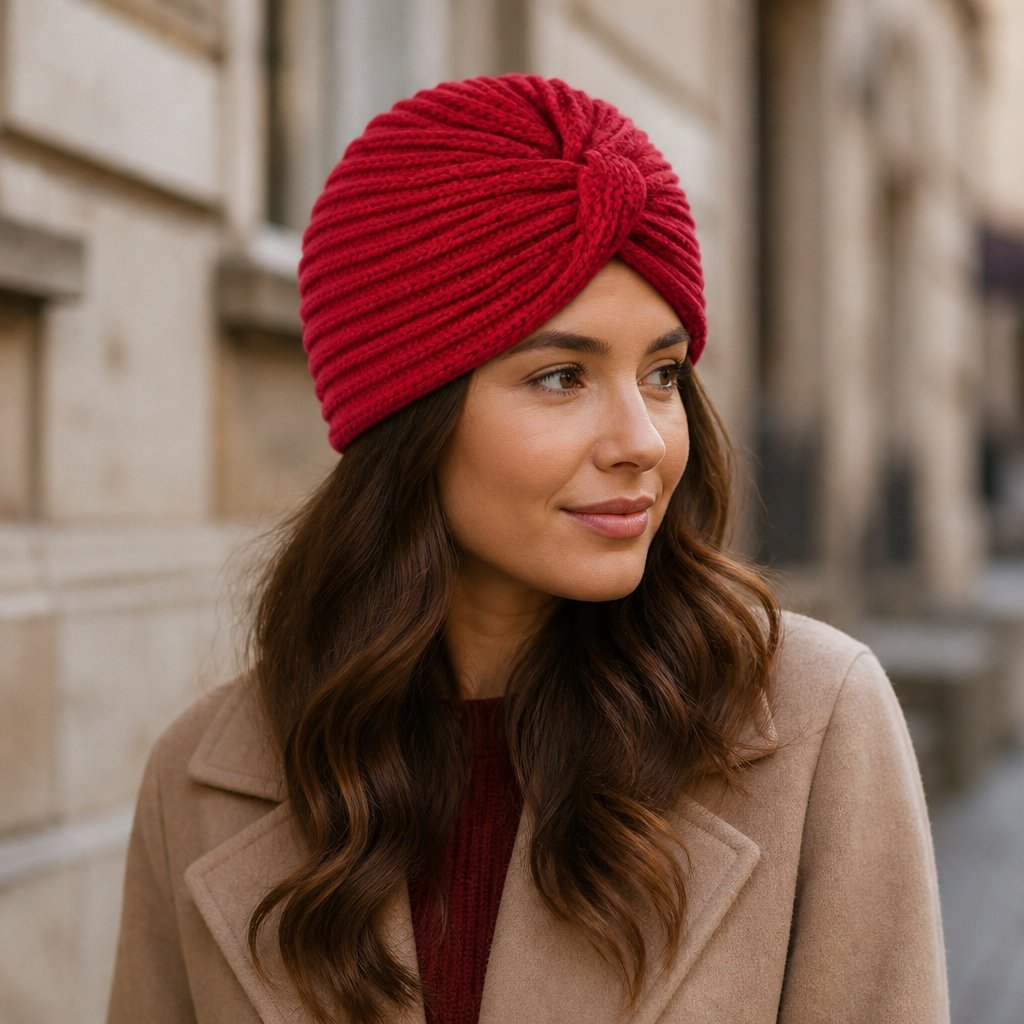 Turbanová Čiapka-Červená